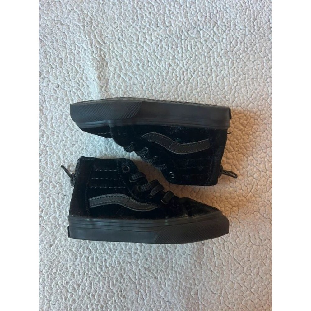 Vans Black Velvet High Top Baby Sneakers Toddler 4.5